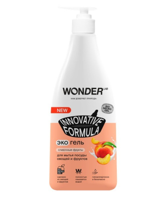 Wonder Lab экогель для мытья посуды сливочные фрукты 550мл
