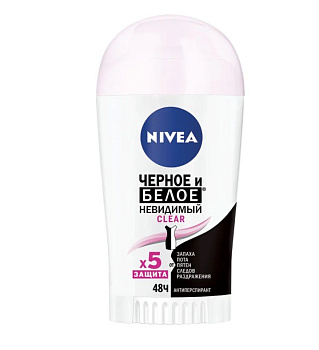 Nivea дезодорант-стик женский Невидимая Защита для черного и белого Clear 40мл