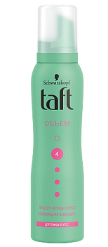 Taft объём пена для волос сверх сильной фиксации для тонких зелёный 150 мл