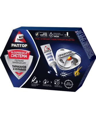 Раптор 4 ловушки  гель система ликвидации тараканов и муравьев
