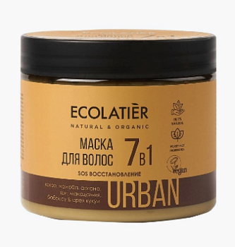 Ecolatier маска для волос SOS восстановление 7 в 1 какао и жожоба 380 мл