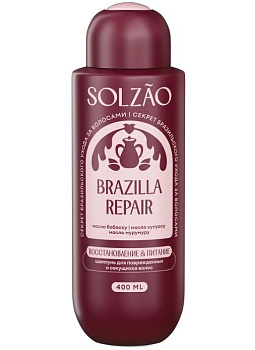 Solzao шампунь для волос восстановление и питание 400 мл