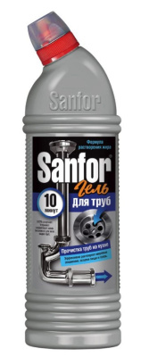Sanfor средство для очистки канализационных труб на кухне 10 минут 750мл