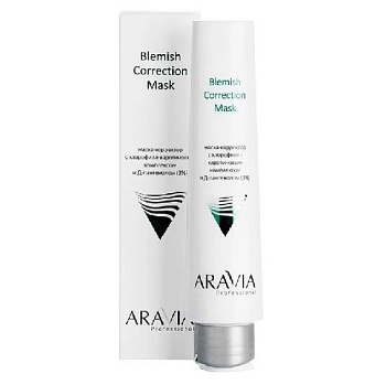 Aravia Professional маска-корректор против несовершенств с хлорофилл-каротиновым комплексом и Д-пантенолом (3%) Blemish Correction Mask 100мл
