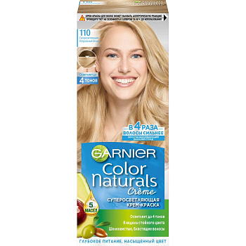 Garnier суперосветляющая крем краска для волос color naturals оттенок 110 суперосветляющий натуральный блонд