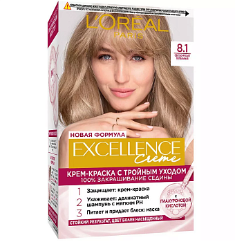 L'oreal Excellence 8.1 светло русый пепельный Уценка