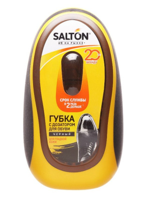 Salton губка с дозатором для обуви из гладкой кожи чёрный