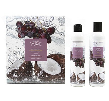 Organic Wave подарочный набор масло Кокос и Виноград (шампунь+бальзам для волос)