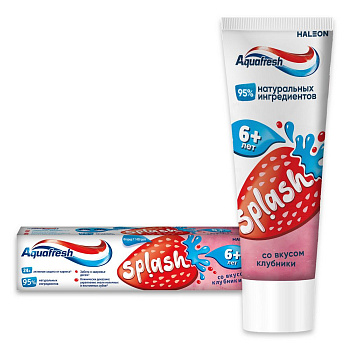 Aquafresh splash зубная паста детская со вкусом клубники 50 мл