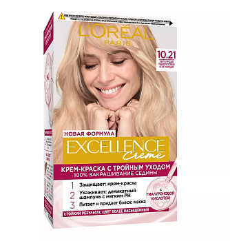 L'oreal Excellence 10.21 светло светло русый перламутровый осветляющий