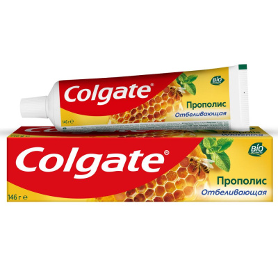 Colgate зубная паста прополис отбеливающая с натуральными ингредиентами для бережного отбеливания зубов и сохранения здоровья десен 100 мл Уценка