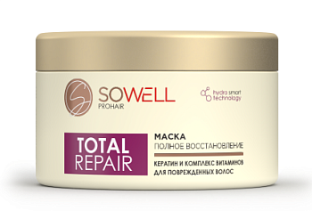Арнест SoWel восстанавливающая маска для поврежденных секущихся волос total repair особый уход 400 мл