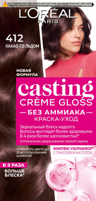 L'Oreal Paris Casting Creme Gloss краска уход для волос 412 какао со льдом