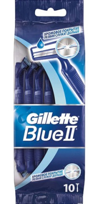 Одноразовые станки GILLETTE BLUE (10шт) с увлажняющей полоской