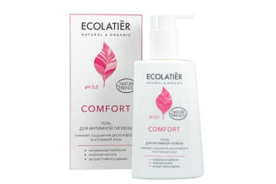 Ecolatier Гель для интимной гигиены Comfort с молочной кислотой и пробиотиком, 250 мл