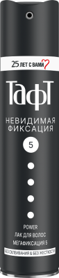 Тафт power лак невидимая фиксация  макс сильной фиксации 225 мл