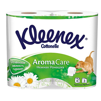 Kleenex aroma care туалетная бумага 3 слоя с ароматом ромашки 4 шт