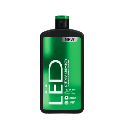 LЁD гель 3 в 1 для лица волос и тела мужской улётная свежесть 490 мл