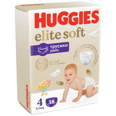 Huggies элит софт подгузники трусики  9-14 кг 4 размер 38 шт