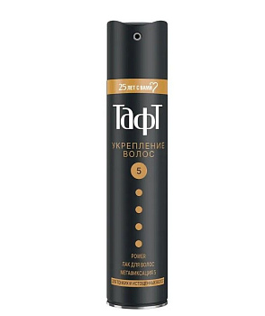 Taft Power лак для волос мегафиксации  укрепление для тонких волос чёрный 225 мл