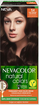 Nevacolor Natural Colors стойкая крем краска для волос 5.4 LIGHT CHESTNUT светлый каштан