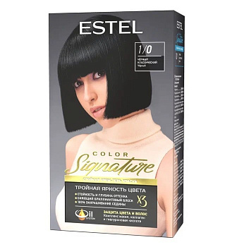 Estel крем-гель краска для волос Color Signature Чёрный классический 1/0