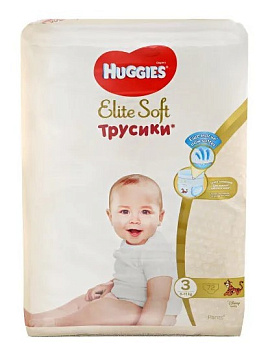 Huggies Elite Soft Трусики-подгузники 3 размер 6-11 кг 72шт