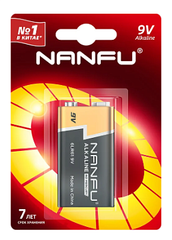 NANFU батарейка 9V 1шт 6LR61 1B