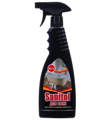Sanitol для чистки акриловых эмалированных ванн с распылителем 500 мл