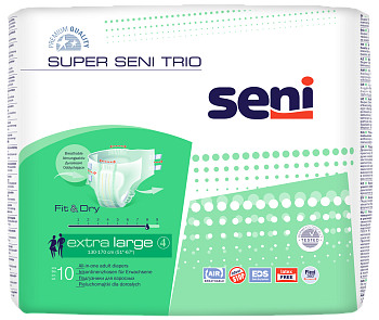 Подгузники BELLA SUPER SENI TRIO  Extra Large по 10 шт Уценка