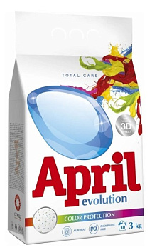 April evolution стиральный порошок автомат для цветного color protection 3кг