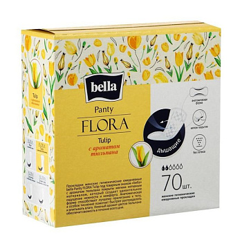 BELLA Прокладки ежедневные PANTY FLORA Tulip, 70 шт.уп. (с ароматом тюльпана)