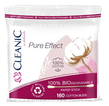Cleanic Pure Effect ватные палочки гигиенические пакет 160шт