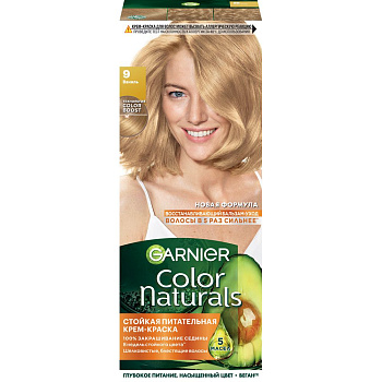 Garnier стойкая питательная крем краска для волос color naturals оттенок 9 ваниль Уценка