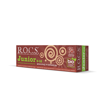 ROCS Junor зубная паста для детей 6-12 лет Black кокос и ваниль 74г