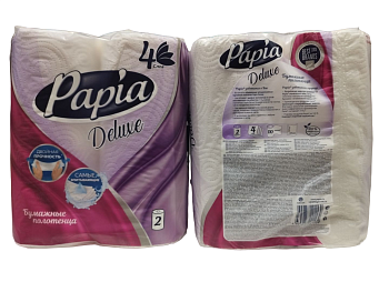 Papia Deluxe бумажные полотенца белые четырёхслойные 2шт