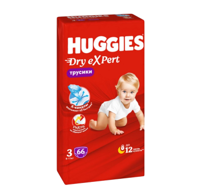 Huggies expert 3 m 6-11 кг трусики подгузники 66 шт