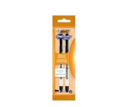 Bic ручка джелосити стик 0.5 мм черн пак 2 шт
