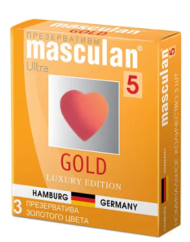 Masculan презервативы  5 Ultra №3 утонченный латекс золотого цвета