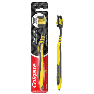 Colgate зиг заг многофукциональная зубная щетка с древесным углем средней жесткости Уценка
