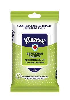 KLEENEX  Влажные салфетки антибактериальные 10 шт