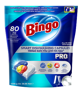 Bingo pro капсулы для посудомоечной машины 80 шт