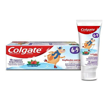 Colgate 6-9 Клубника-мята детская зубная паста с фторидом, 60 мл