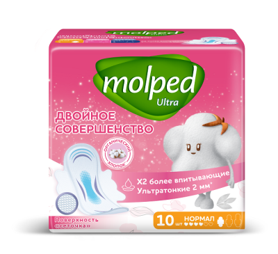 Molped ультратонкие прокладки ultra с крылышками нормал 10 шт