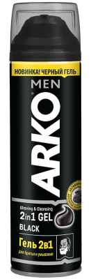 ARKO гель для бритья и умывания BLACK 2 в 1 с углём 200мл
