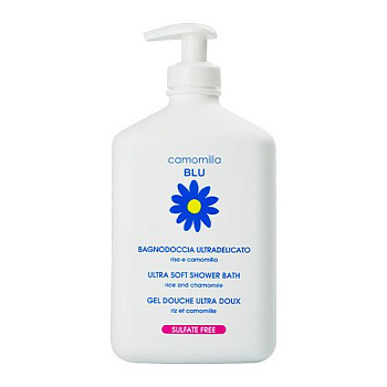 Camomilla Blu гель для душа с рисом и ромашкой для взрослых и детей 0+ ultra soft shower bath rice and chamomile 500 мл