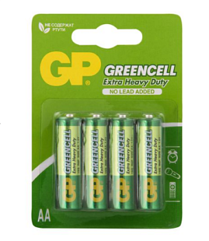 GP батарейки солевые greencell AA/R6G 4 шт