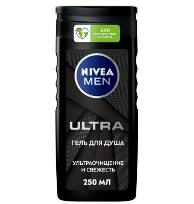 Nivea Men гель для душа ultra очищение и свежесть 250 мл
