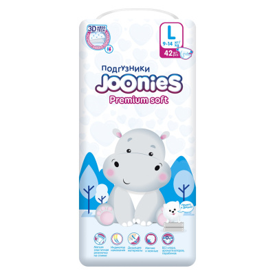 JOONIES Premium Soft Подгузники, размер L