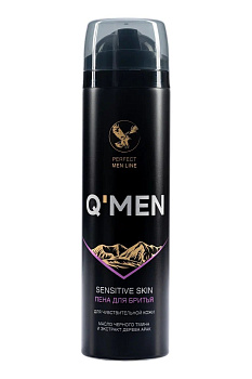 Q’men пена для бритья для чувствительной кожи с экстрактом дерева арак и маслом черного тмина, 240 мл